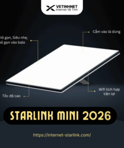 Bộ Starlink Mini Di Động Model 2026 – Internet Vệ Tinh Di Chuyển Tốc Độ Cao